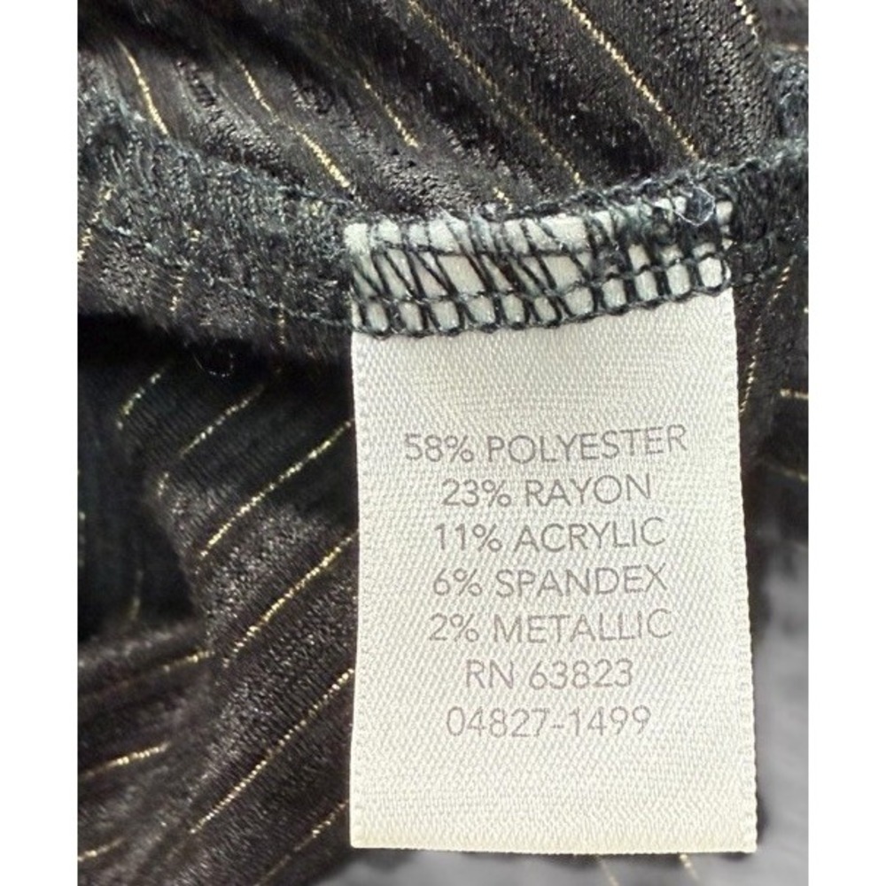 Christopher & Banks Black Metallic Stripe Long‎ Sleeve Top Size XL - Picture 7 of 8